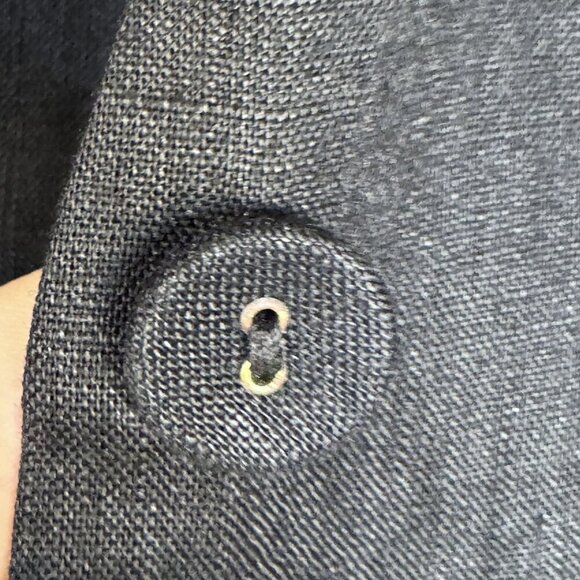 Dissh Banks Black 100% Linen Fully Lined Covered Button Minimalist Vest Size 8 - Picture 9 of 15